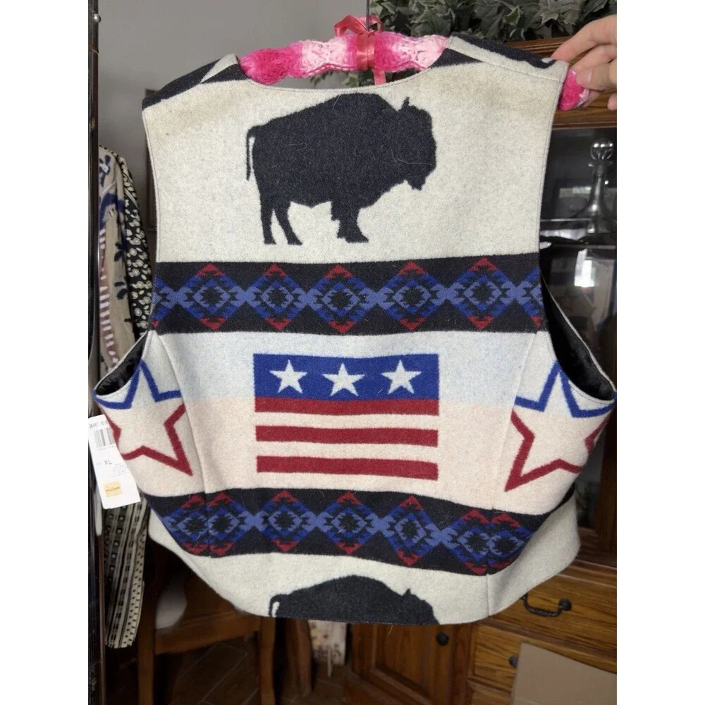 Vintage Pendleton Vest XL NWT Buffalo Stars High Grade Western Wear Blanket Wool